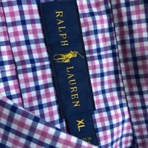 Purple and White Plaid Long Sleeve T-Shirt